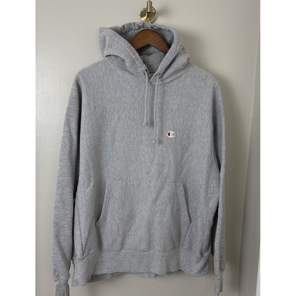 Champion Men's Reverse Weave Blank Light Gray Hoodie Size XL Logo Casual Comfort - Picture 1 of 11